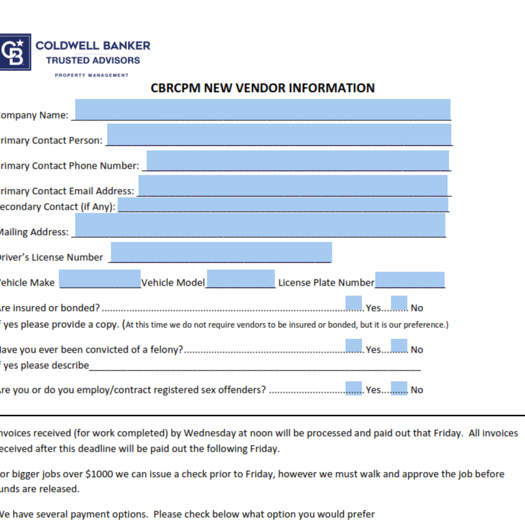 Vendor Page Coldwell Banker Residential Property Management